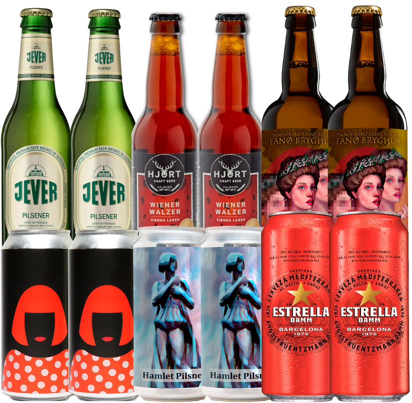 Lager/Pils Smagekasse (12 stk) (Gns. 16,5 kr. pr. øl)