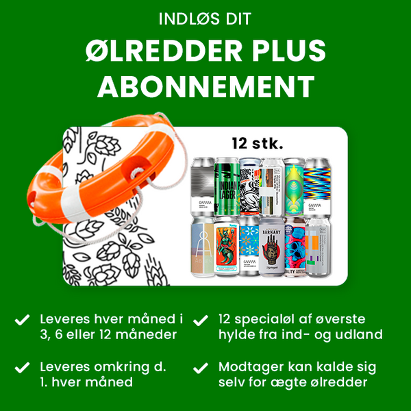 Ølredder PLUS abonnement 12 stk. (1/3/6/12 mdr. gavekasse)