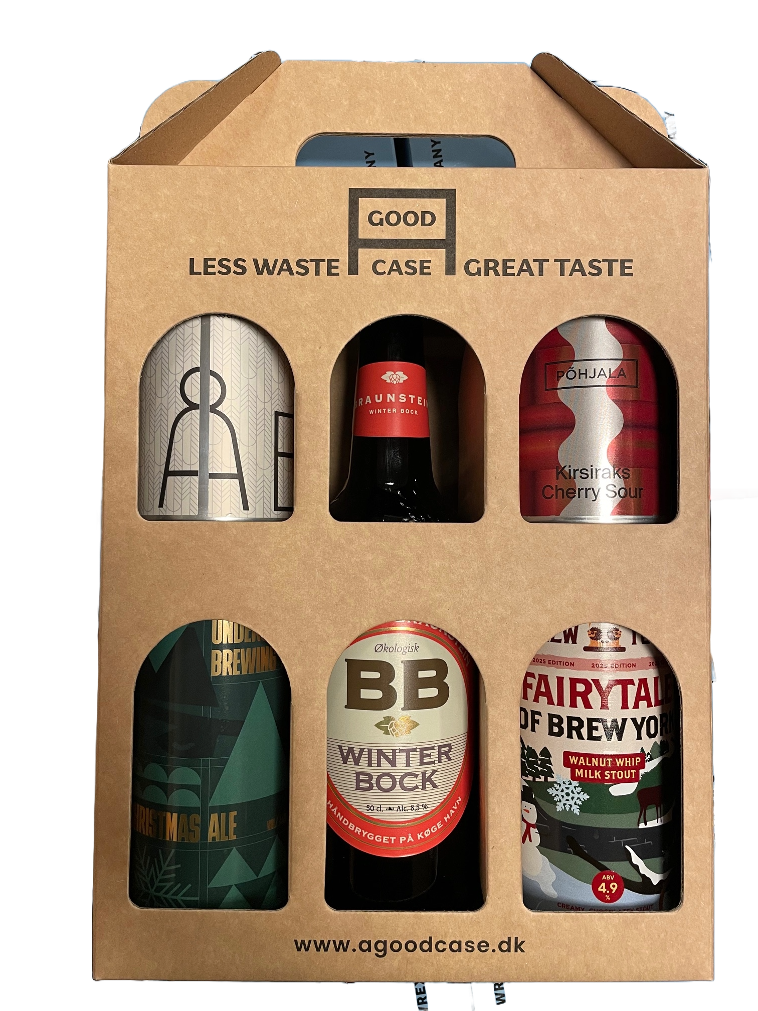 Gaveæske #4 (5 stk.) (Indhold: Julebryg, Julestout, Winter Bock, Cherry Sour og Pils)