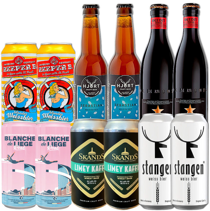 Hvede/Weissbier Smagekasse (12 stk.)(Gns. 21,5 Kr. Pr. Øl)