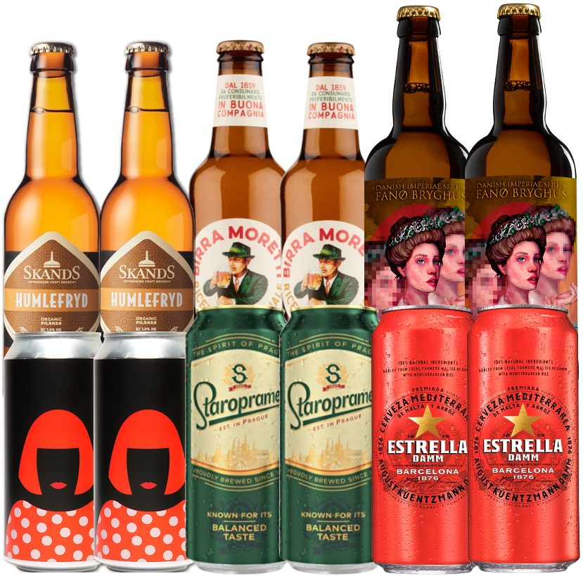 Lager/Pils Smagekasse (12 stk) (Gns. 16,5 kr. pr. øl)