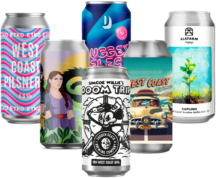 West Coast Smagekasse (6 stk) (Gns. 41,5 Kr. Pr. Øl)