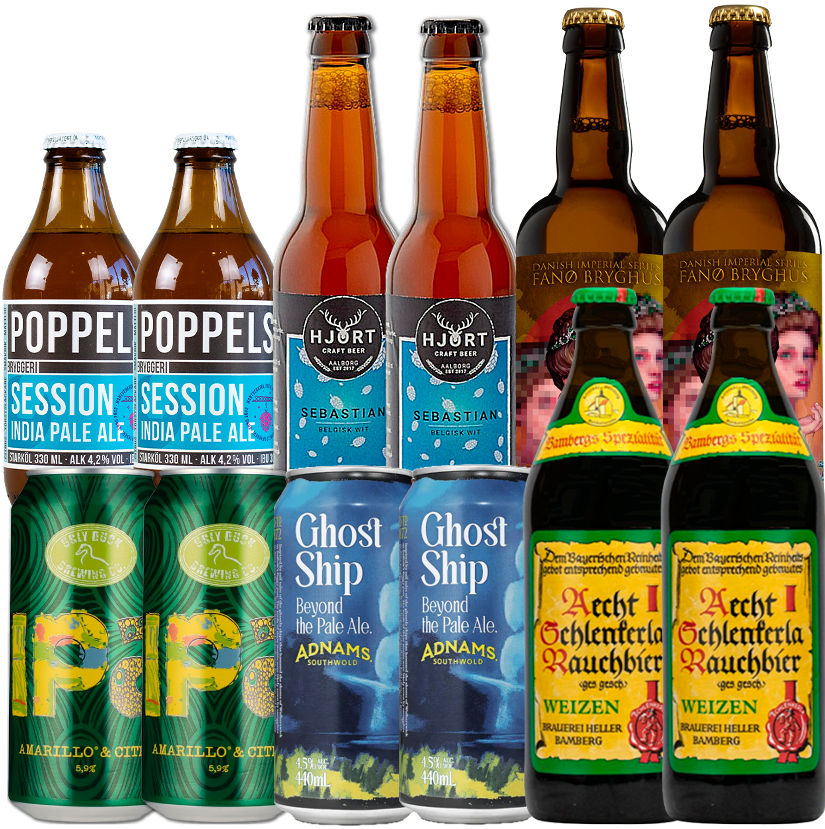 Månedens Ølredder Smagekasse (12 stk.) (Gns. 16,5 kr. pr. øl)